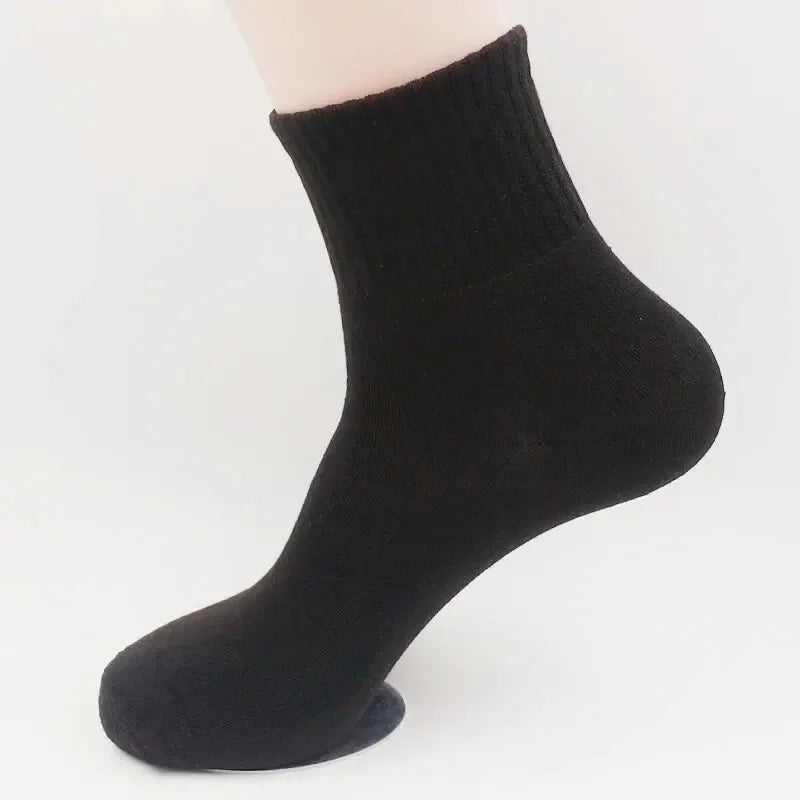 Men's Mid-Calf Cotton Socks 10/5/3 Pairs | Soft Breathable All-Season Crew Socks Solid Color for Daily Work, Sports &Casual Wear Beauty World Shop