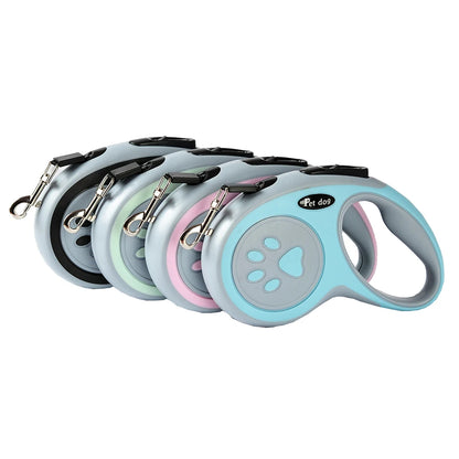 3m 5m Dog Paw Design Leash For Small Medium Large Dogs Outdoor Walking Puppy Strong Retractable Nylon Rope Yorkies Pet Supplies