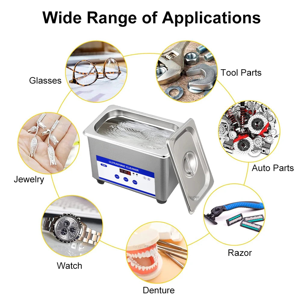 Ultrasonic Cleaner Ultrasound Glasses Jewelry Cleaner 40KHZ High Frequency Ultrasonic Washing Bath for Glasses Jewelry Cleaning Beauty World Shop