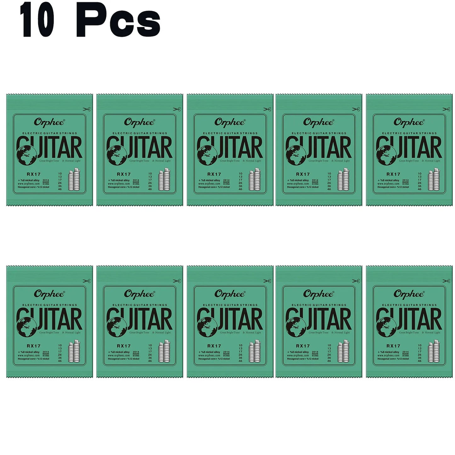 Orphee 1/5/10 Pcs Electric Guitar Strings Set RX Series Hexagonal Carbon Steel 6 String for Electric Guitar Accessories&Parts Beauty World Shop