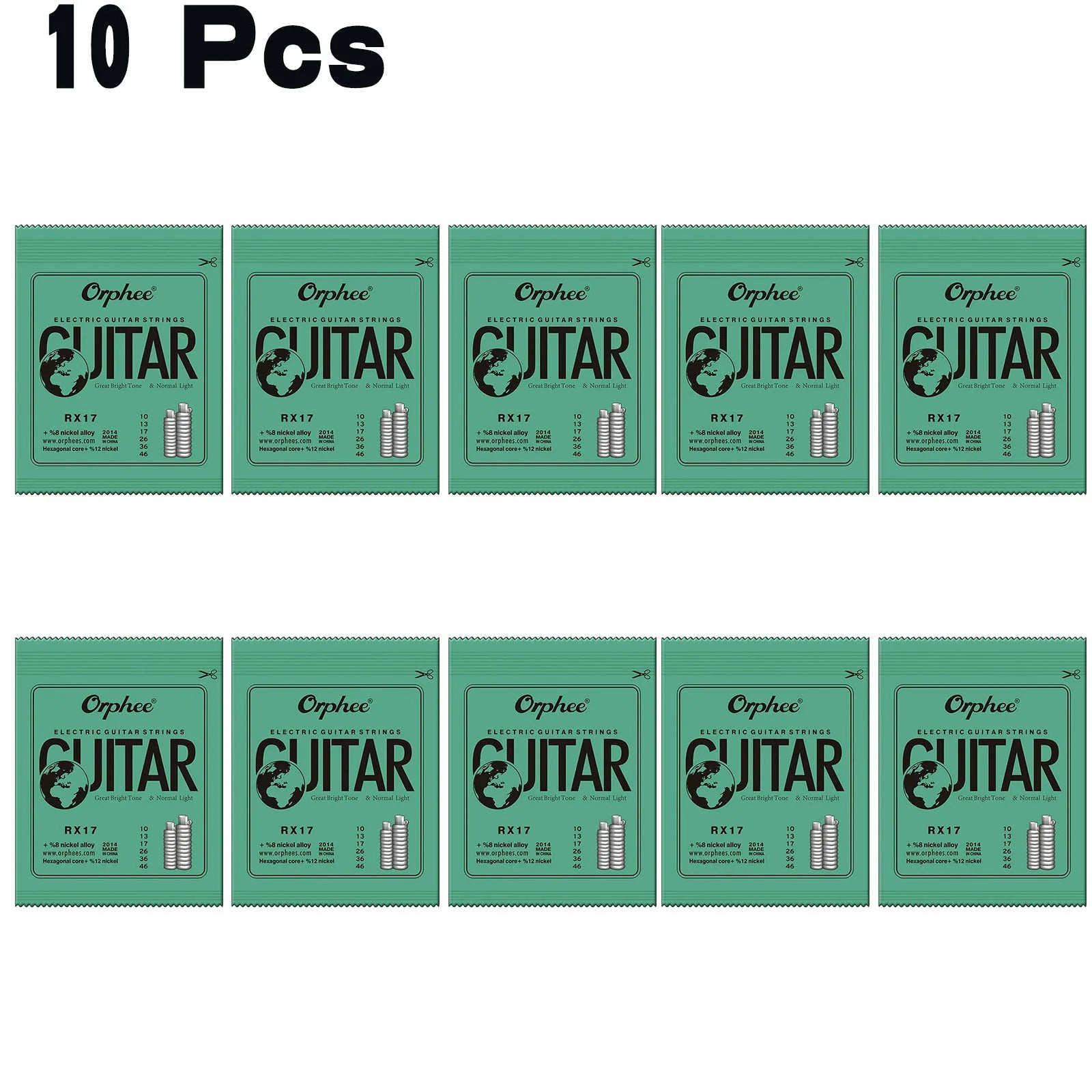 Orphee 1/5/10 Pcs Electric Guitar Strings Set RX Series Hexagonal Carbon Steel 6 String for Electric Guitar Accessories&Parts Beauty World Shop
