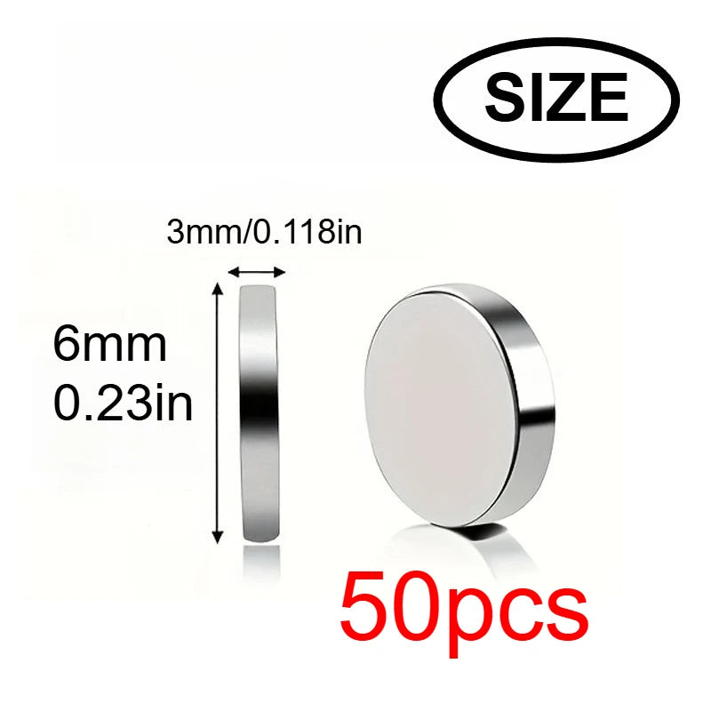 10x3/6x3mm mini whiteboard magnet, widely used in Halloween DIY, refrigerator stickers warehouse tool classification bag buttons Beauty World Shop