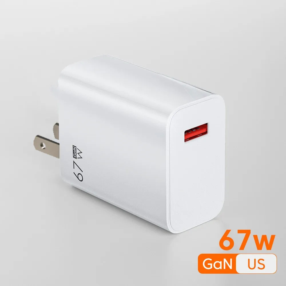 GaN USB Fast Charger Quick Charge 3.0 for Xiaomi 14 13 12 11 10 Ultra Redmi Note 12T 13 Pro Turbo 6A USB Type C Charging Cable Beauty World Shop