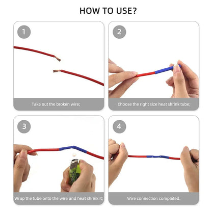 Heat Shrink Tube Kit Thermoresistant Tubing Heat Shrink Wire Wrapping Electrical Connection Cable Insulation Sleeved Protecter Beauty World Shop