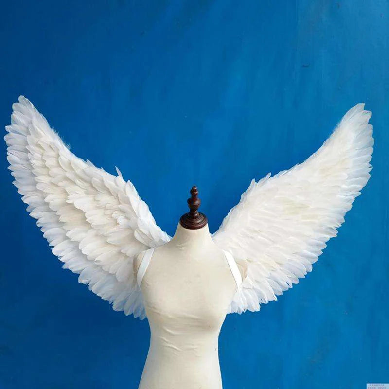 Kids Adult Party Swallow White Angel Feather Wings Halo Magic Wands Cosplay Elastic Straps Wedding Halloween Christmas Birthday Beauty World Shop