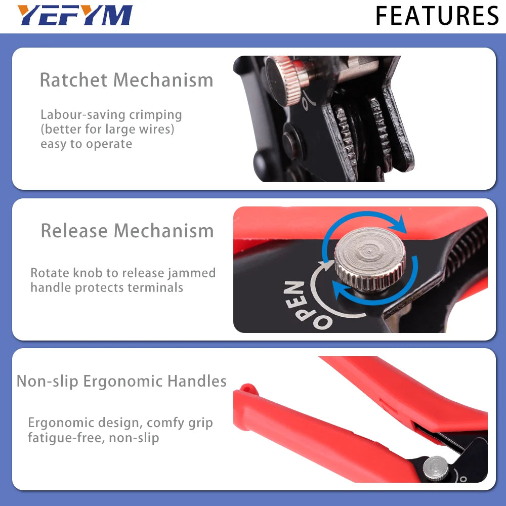 Insulated Terminals & Non-Insulated Terminals Cold Crimping Pliers Multifunctional Ratchet Crimping Tool Model Beauty World Shop