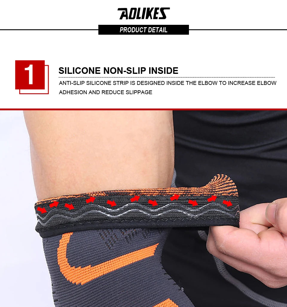 AOLIKES 1PCS Elbow Support Elastic Gym Sport Elbow Protective Pad Absorb Sweat Sport Basketball Arm Sleeve Elbow Brace Beauty World Shop
