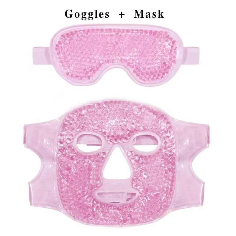 Facial and Eye Mask Ice Pack - Reduces facial puffiness, dark circles. Gel bead-shaped hot and cold packs for facial care before Beauty World Shop