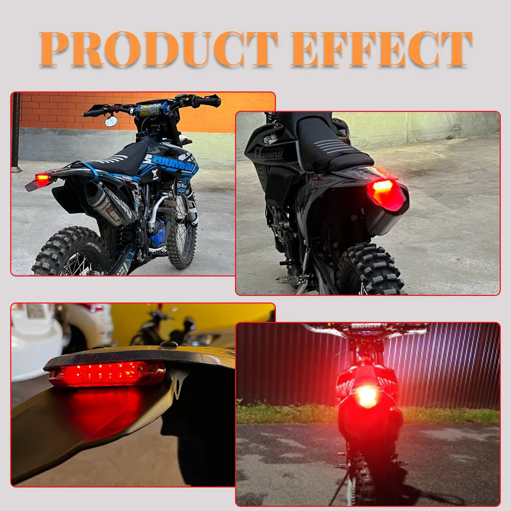 Motorcycle Tail Light For Enduro Off-Road Bike For Kawasaki Honda brake Lamp Motorcycles Rear Fender License Plate Bracket Beauty World Shop