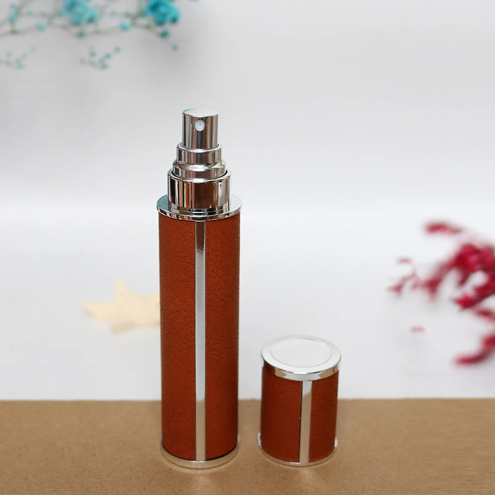 10ml Luxury Leather Wrapped Glass Perfume Spray Bottle, Portable Mini Refillable Perfume Atomizer, BPA-Free Cosmetic Container Beauty World Shop