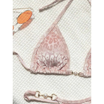 S- XL Leopard Halter Mini Micro Thong Bikini Women Swimwear Female Swimsuit Two-pieces Bikini set Bather Bathing Suit Swim V5207 Beauty World Shop