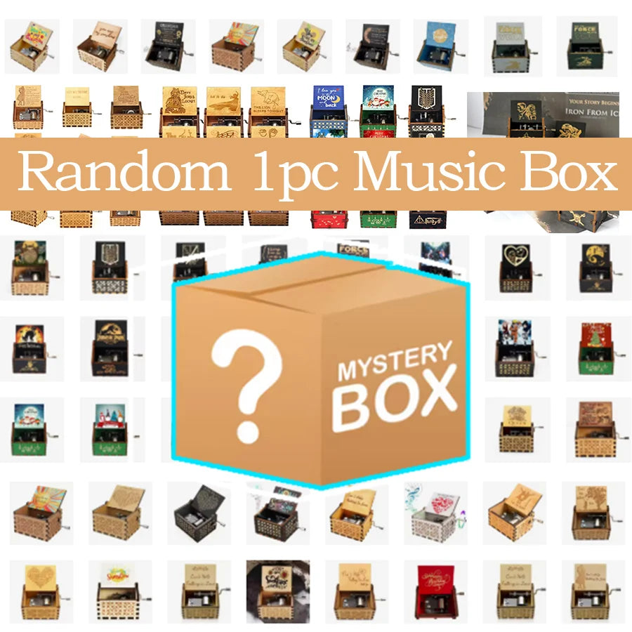 21 Music Boxes Pink White Blue Black Wood You Are My Sunshine Godfather Music Box Music Theme Birthday Gift blind box Beauty World Shop