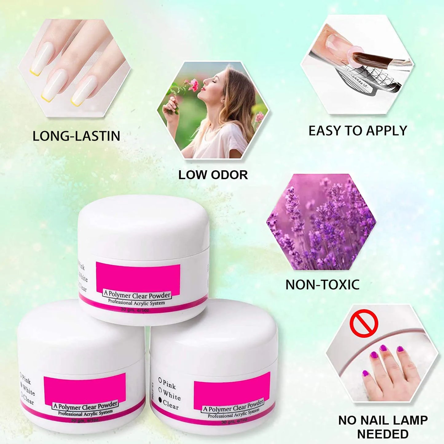 Acrylic Nail Kit Acrylic Powder With Acrylic Liquid For Gel Nails With UV Lamp For Gel Nails Set DIY Gifts For Women