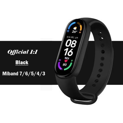 official Silicone Strap For Xiaomi Mi Band 4 5 6 7 Bracelet Sport Watch Wristband Miband4 miband7 Correa Mi band 3 4 5 6 7 Band Beauty Fashion