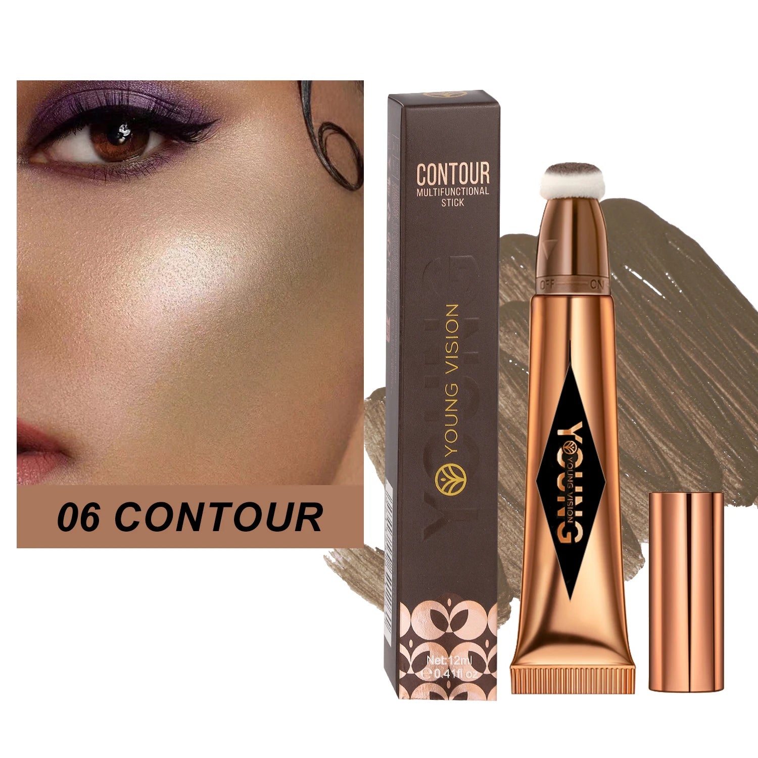 Multifunctional Liquid Blush Face Contour Highlight Eye Shadow Stick durable waterproof silky all-in-one creamy texture Beauty World Shop