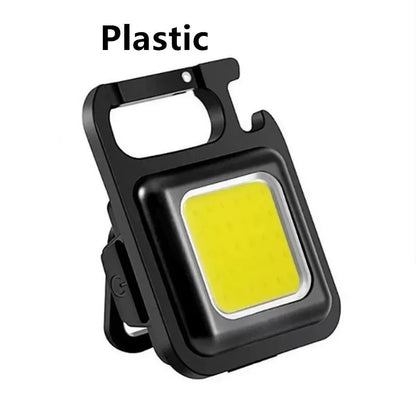 Mini LED Keychain Flashlight Aluminum Alloy USB Charging Portable COB Light for Camping Outdoor Work Fishing Beauty Fashion