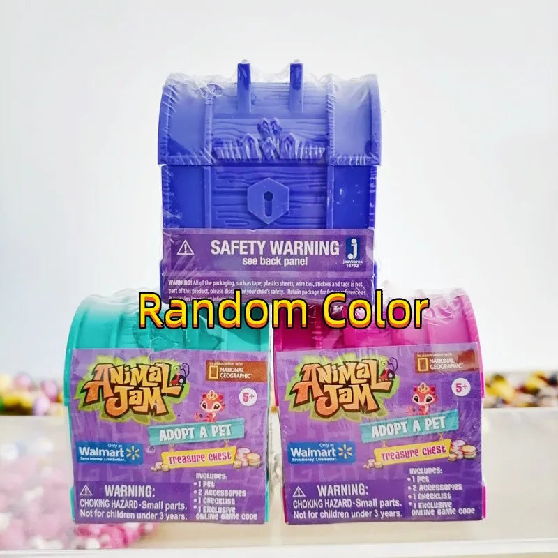 Genuine Animal Jam Blind Box Cute Kawaii Adopt A Pet Animals Doll Treasure Chest Collection Toy Model Kids Gifts Beauty World Shop