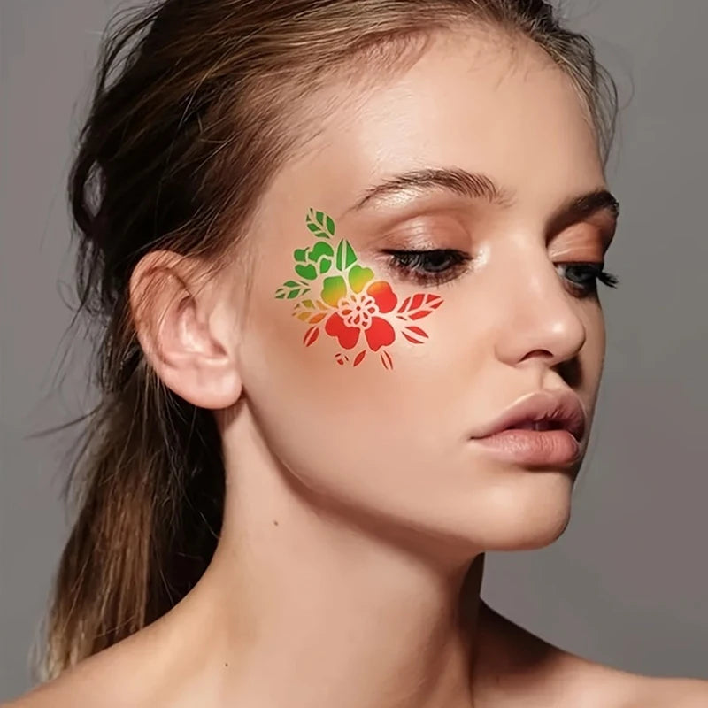 16Pcs Reusable Face Paint Stencils, DIY Body Art & Eyebrow Templates for Kids, Washable & Safe for Parties and Crafts Beauty World Shop