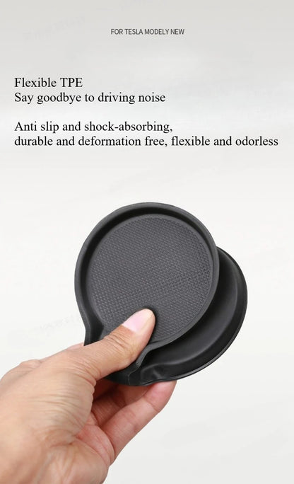 For Tesla Model Y Juniper 2025 Car Door Storage Pad 5PCS TPE Central Control Water Cup Holder Mat Organizer Tray Car Accessories Beauty World Shop
