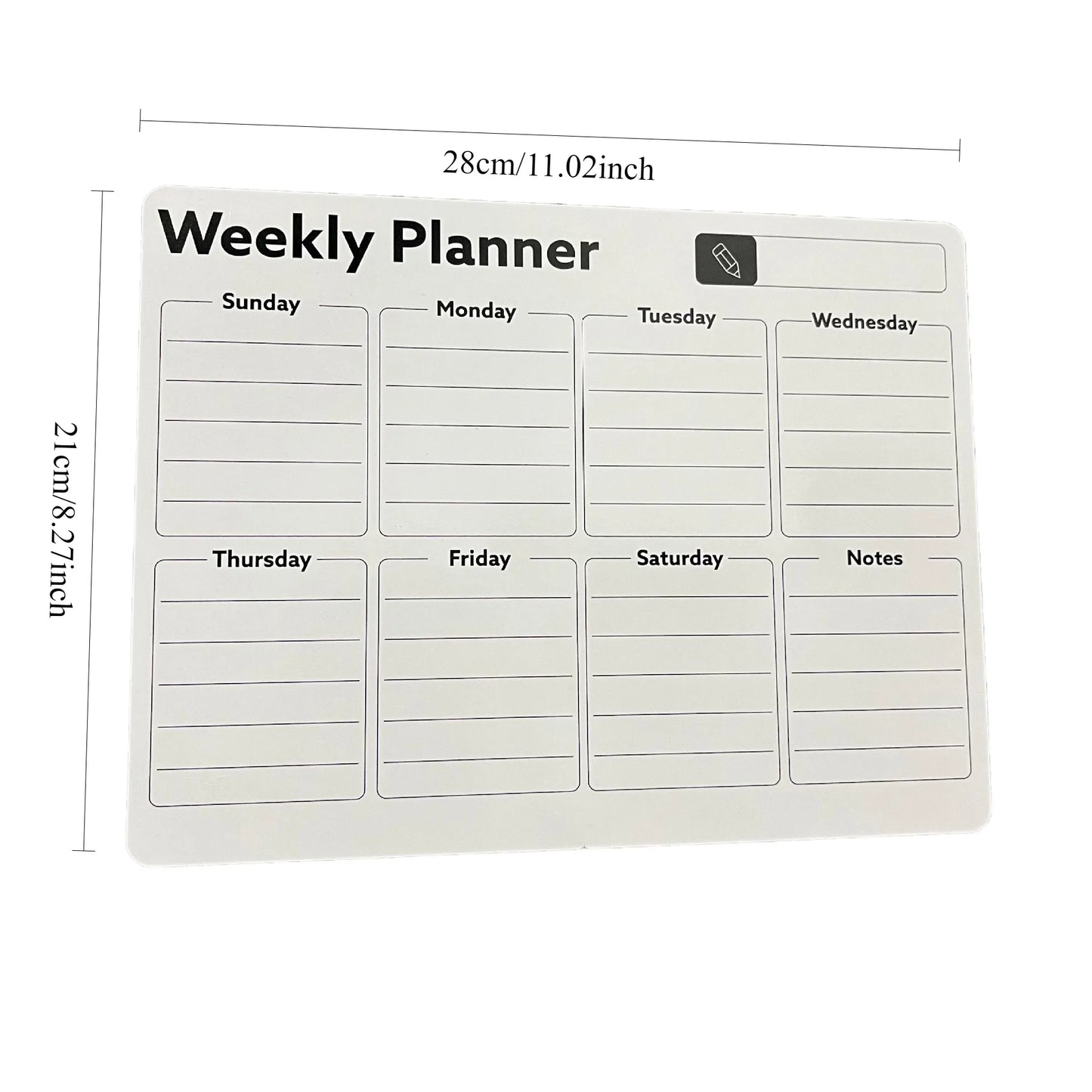 Magnetic Refrigerator Calendar Sticker - Reusable Weekly/Monthly Planner, Customizable Note Board for Home Office Beauty World Shop