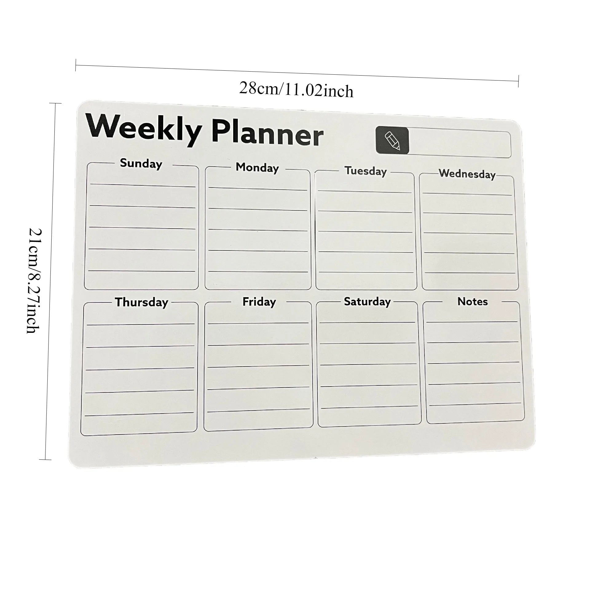 Magnetic Refrigerator Calendar Sticker - Reusable Weekly/Monthly Planner, Customizable Note Board for Home Office Beauty World Shop