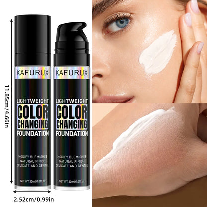 1PC Magic Color Changing Foundation Liquid Soft Matte Long Lasting Hydrating Makeup Base Cream for All Different Skin Tone Beauty World Shop