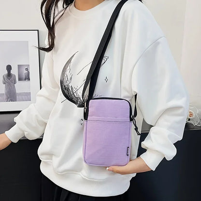 New Fashion Simple Casual Shoulder Messenger Bag, Women's Portable Mobile Phone Bag, Vertical Coin Key Bank Card Shoulder Bag Beauty Trend Shop