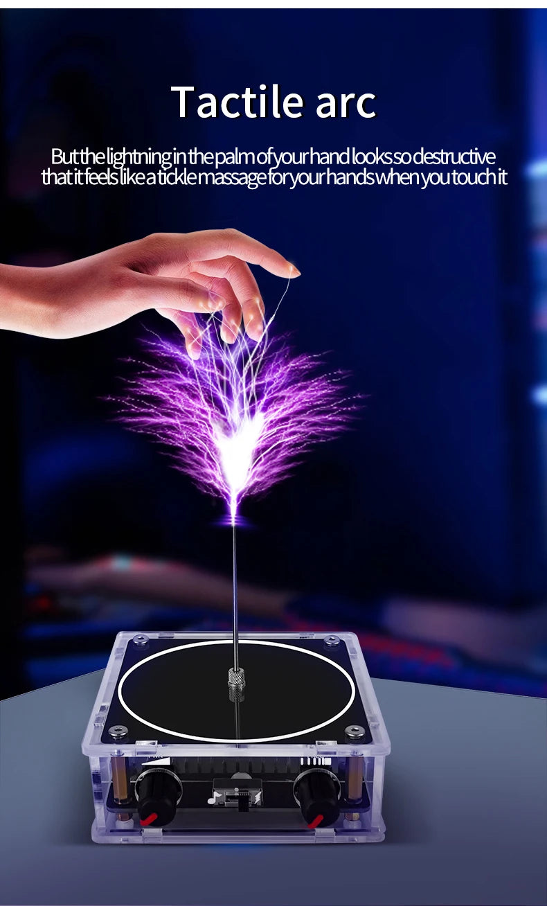 Music Tesla Coil Bluetooth/AUX Dual Mode Music Box Artificial Lightning Touchable Audio Input Bluetooth Science Experiments ﻿ Beauty World Shop