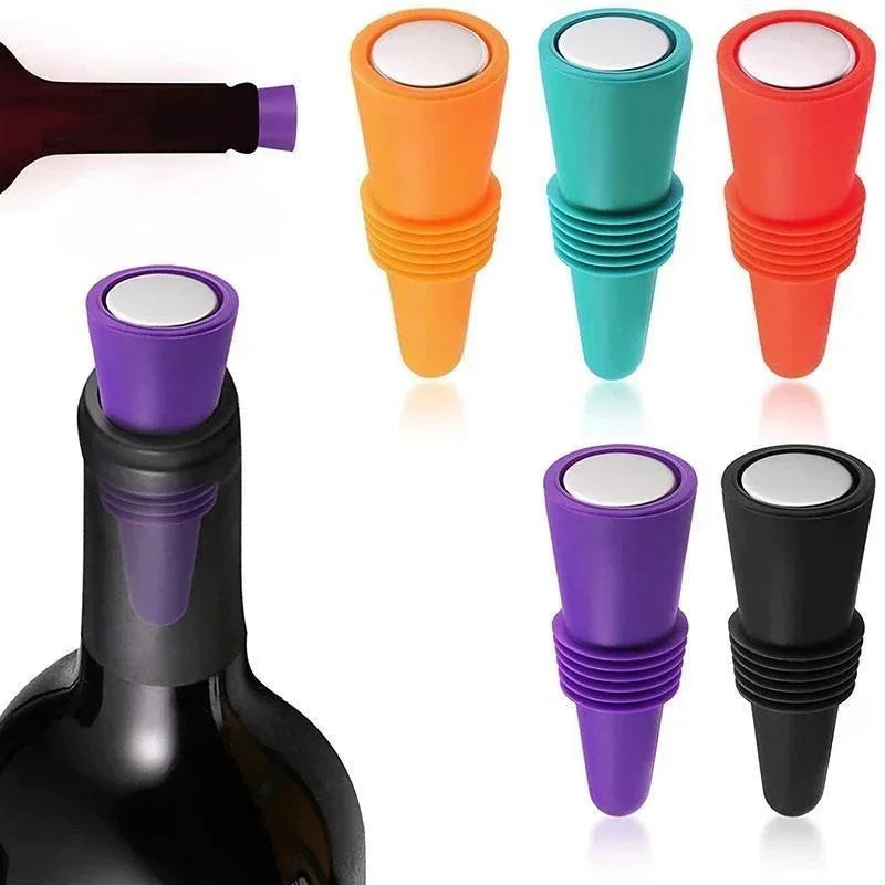 1PC Silicone Wine and Beverage Bottle Cap Set Leak Proof Champagne Bottles Sealer Stoppers Wine Cork Saver Stopper Reusable Beauty World Shop