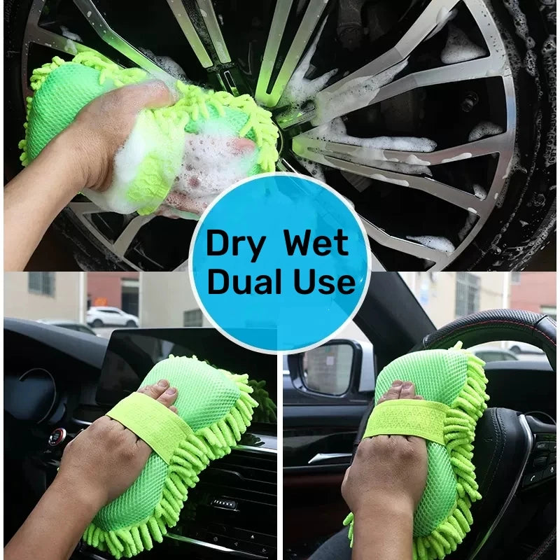 Microfiber Car Washer Sponge Cleaning Car Care Detailing Brushes Washing Towel Auto Gloves Styling Accessories Beauty World Shop