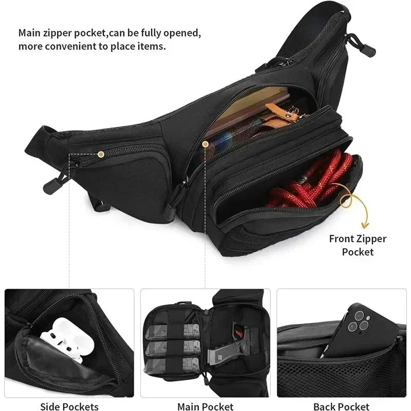 Packs for Men Nylon Shoulder Hiking Tactical Multi-function Waist Pack Fanny  Mobile Phone Bag Sports High-capacity Waist Bag Beauty World Shop