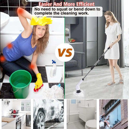 Cordless Spin Scrubber Electric Multipurpose Cleaning Brush for Kitchen Bathroom Toilet - Household Hair Brushes And Mops Beauty World Shop