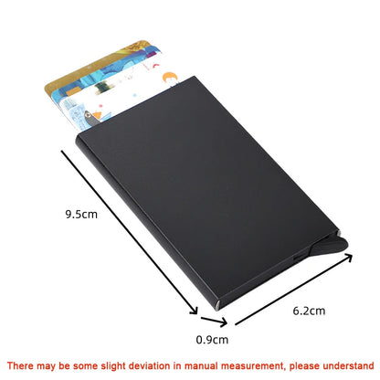 Rfid Smart Wallet Card Holder Metal Thin Slim Men Women Wallets Pop Up Minimalist Wallet Small Black Purse Vallet Walets for Men Beauty World Shop