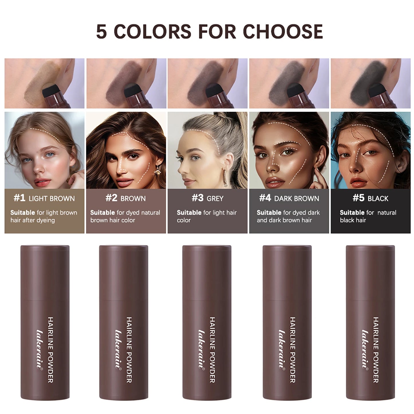 Waterproof Hairline & Root Concealer Pen – Instant Grey Coverage with Easy Blend Powder Stick for Normal Hair Beauty World Shop