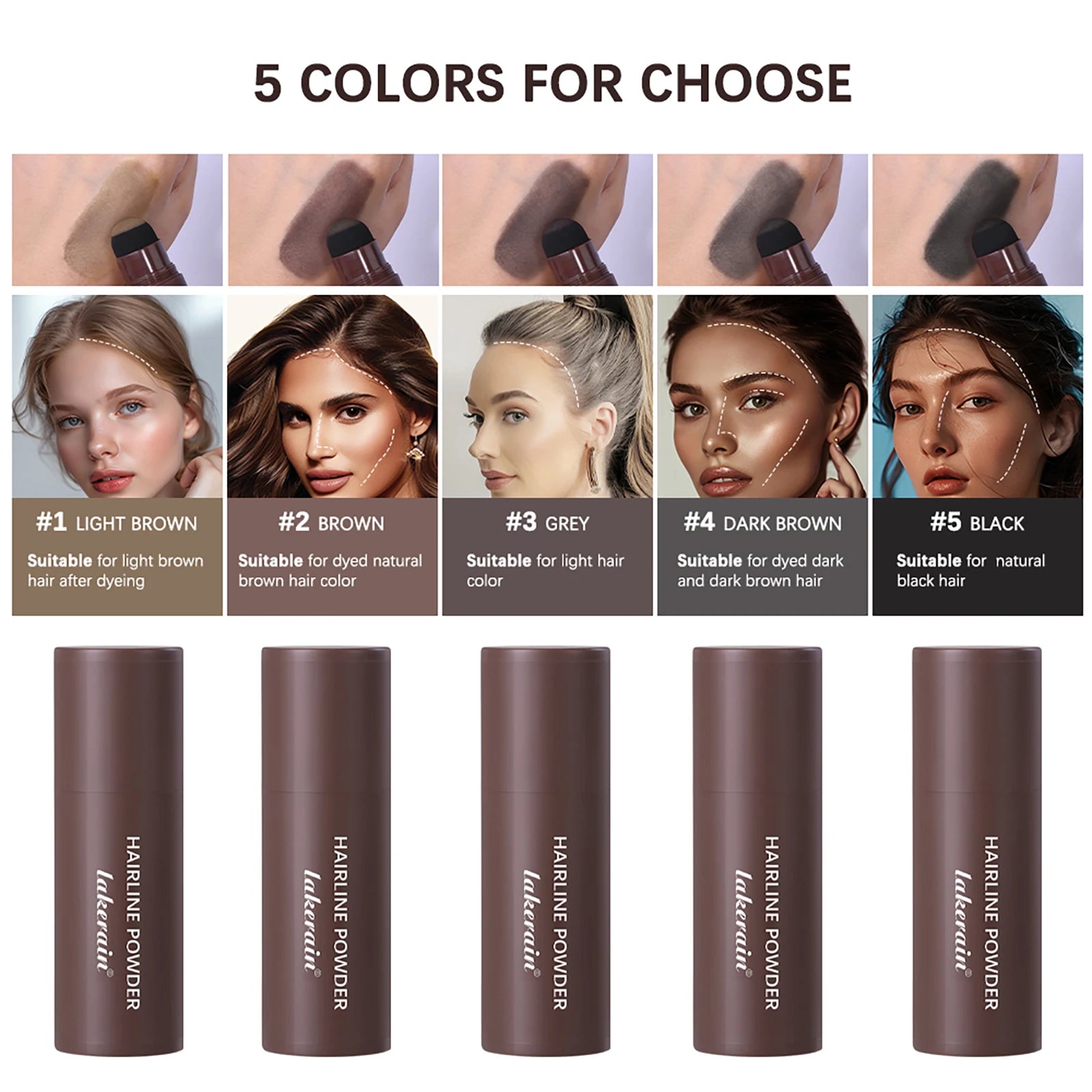 Waterproof Hairline & Root Concealer Pen – Instant Grey Coverage with Easy Blend Powder Stick for Normal Hair Beauty World Shop