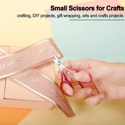 1pc Compact Precision Craft Scissors Sharp Stainless Steel Blades with Protective Cap, Tsa-Approved for Travel Stationery Beauty World Shop