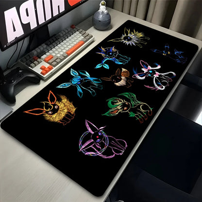 Kawaii Japan Anime Mouse Pad PC Colorful E-eevee Gamer Cabinet Mousepad HD P-pokemonS Keyboard Rug Laptop Gaming Rubber Desk Mat Beauty World Shop