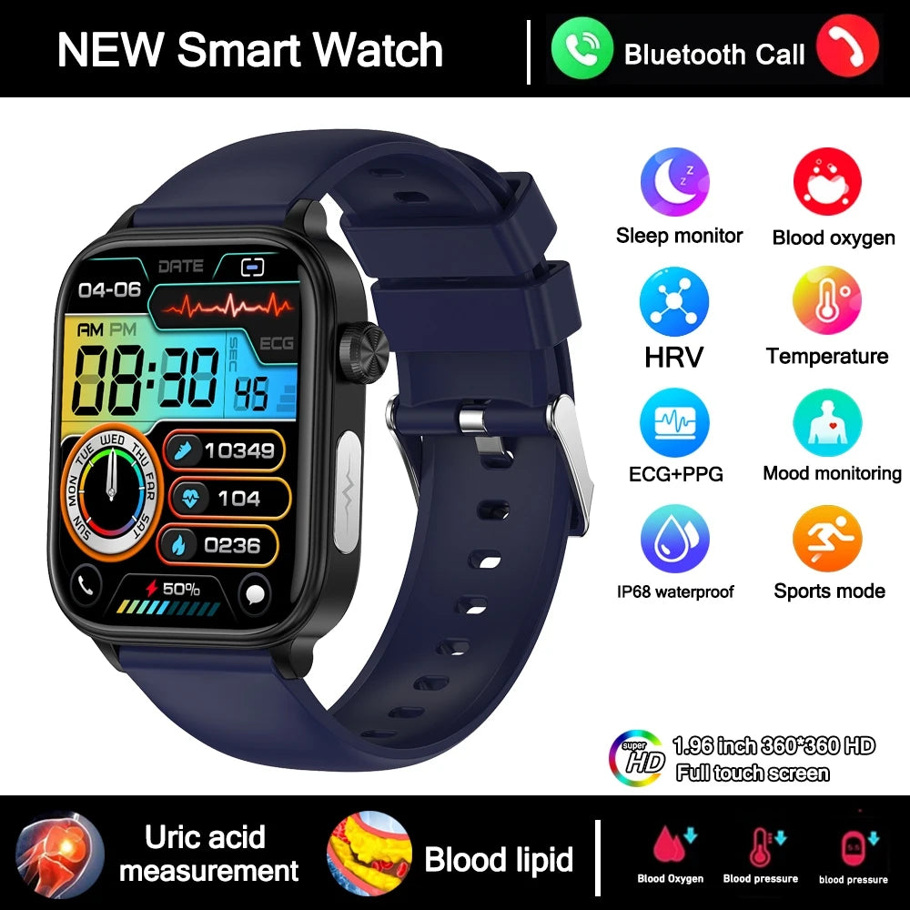 2025 New 24-Hour Health Monitoring Smart Watch Men Uric Acid Blood Lipids Heart Rate Bluetooth Call Smartwatch Women Beauty World Shop