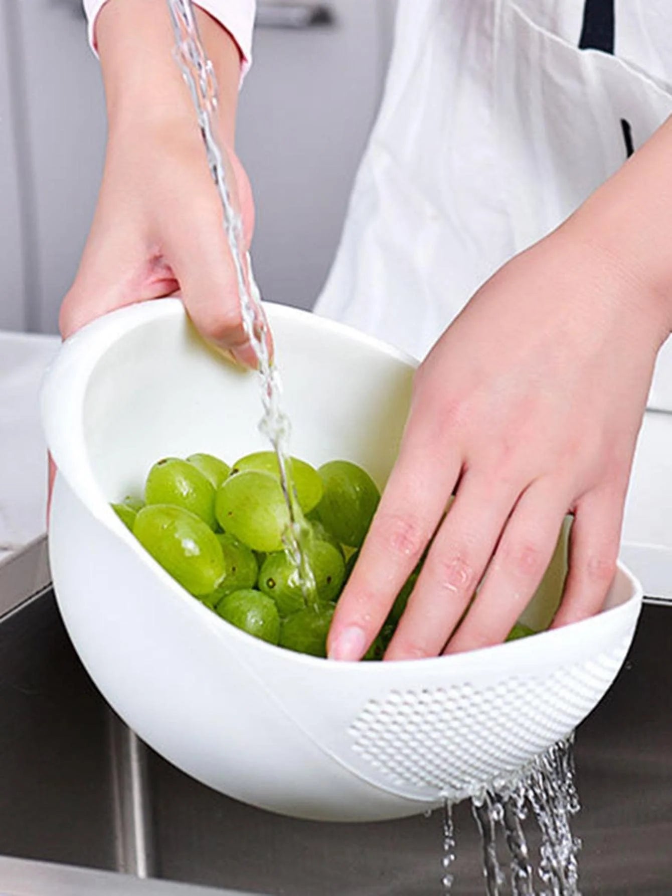 1/3pcs- Colander Rice Bowl Drain Basket Fruit Bowl Washing Drain Basket with Handle Washing Basket Home Kitchen Organizer Beauty World Shop