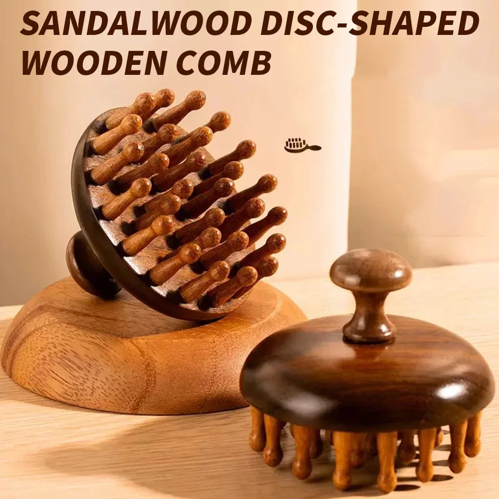 1PC Disc Wooden Scalp Massager Head Massager Massage Comb Hair Meridian Comb Beauty World Shop