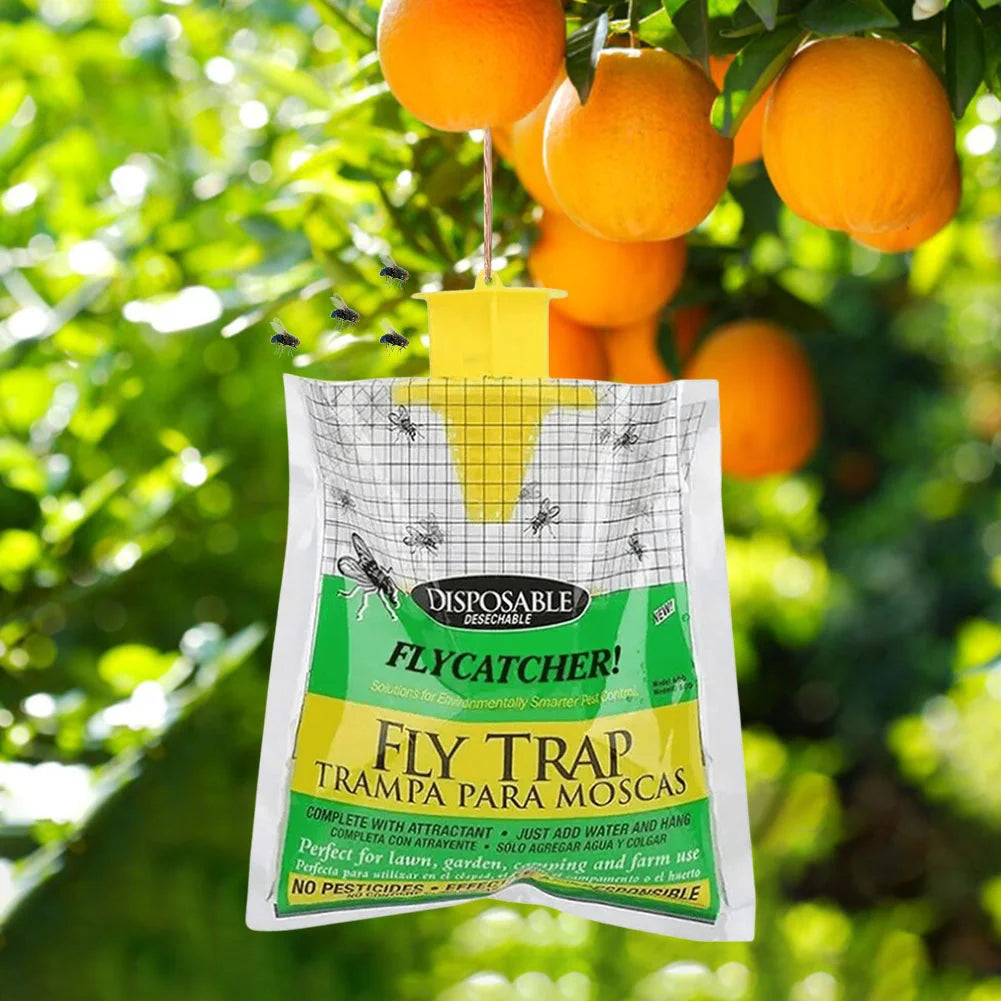 1-30Pcs Hanging Fly Trap Disposable Fly Catcher Bag Mosquito Trap Catcher Fly Wasp Insect Bug Killer Flies Trap for Outdoor Beauty World Shop