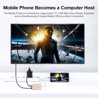 3 In 1 Usb-C Usb Hub Male To Female Hdmi-Compatible 4k Usb 3.1 Type-C To Usb 3.0 Charging Adapter For Macbook Air 12 Converter Beauty World Shop