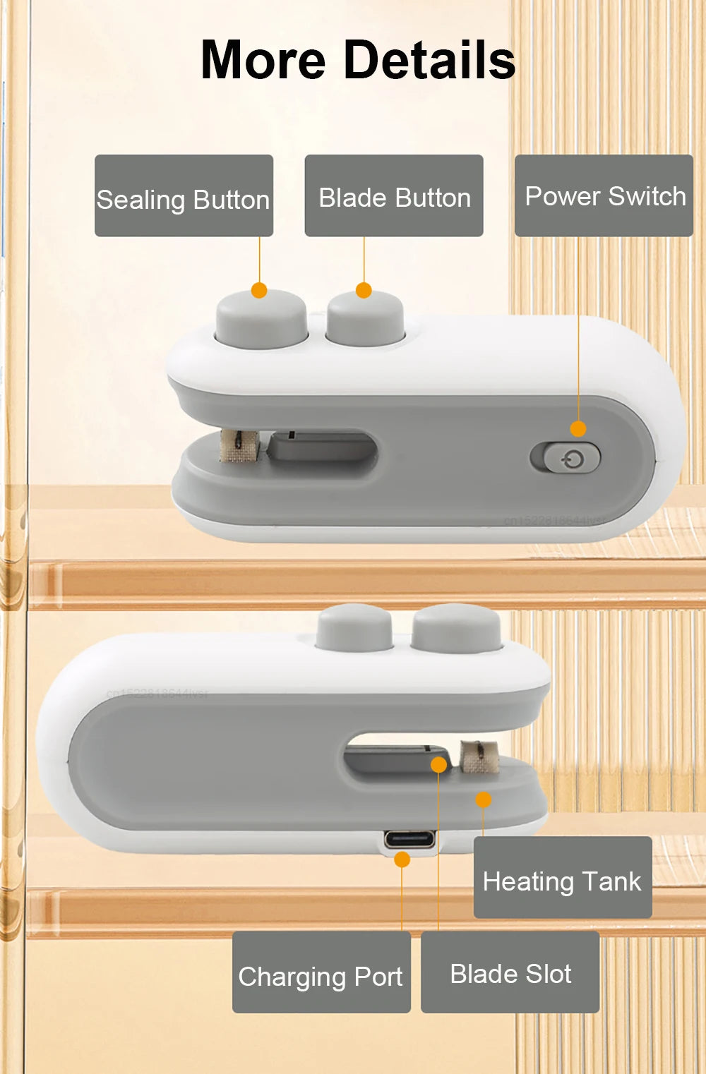 Mini Heat Bag Sealing Machine Package Sealer Bags Plastic Food Sealer Clip Bag Handheld Sealer Food Packaging Heat Sealer Beauty World Shop