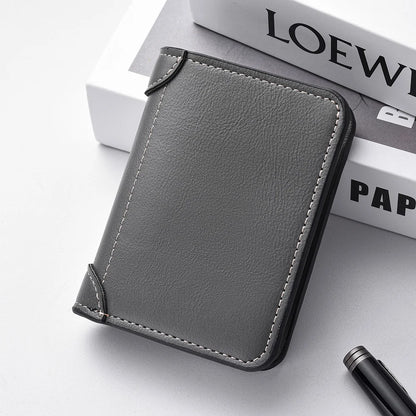 1Pc New Ultra-thin Mini Soft PU Leather Credit Card Wallet Holder Short Vertical High Quality Men's Wallet Beauty World Shop