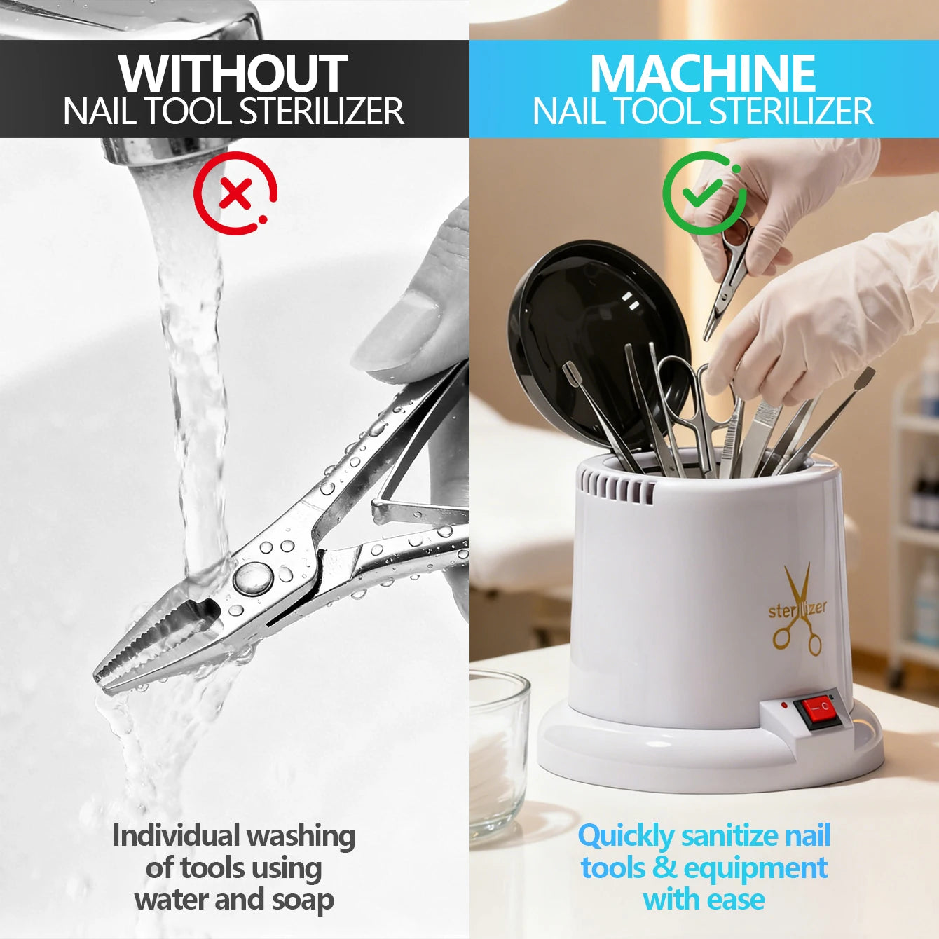Nail Tool Sterilizer for Esthetician Sterilization Machine Metal Nail art Tools Haves Autoclave Sterilizers High Temperature Beauty World Shop