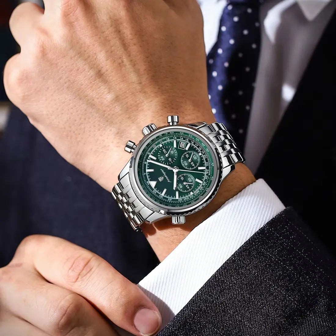 POEDAGAR Luxury Watches For Men Date Chronograph Stainless Steel Man Watch Waterproof Luminous Sport Military Men's Quartz Watch Beauty World Shop
