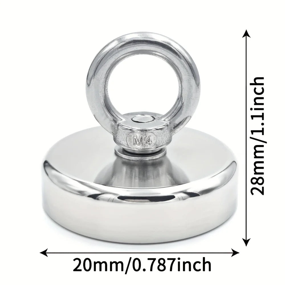 D16~D42mm Super Strong Neodymium Fishing Hook N52 Heavy Duty Rare Earth Neodymium with Countersunk Hole Eyebolt Salvage Magnetic Beauty World Shop