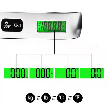 50kg Portable Hanging Scale Electronic Hand Luggage Scale Digital Display Suitcase 110lb Travel Baggage Bag Weighing Tools Beauty World Shop