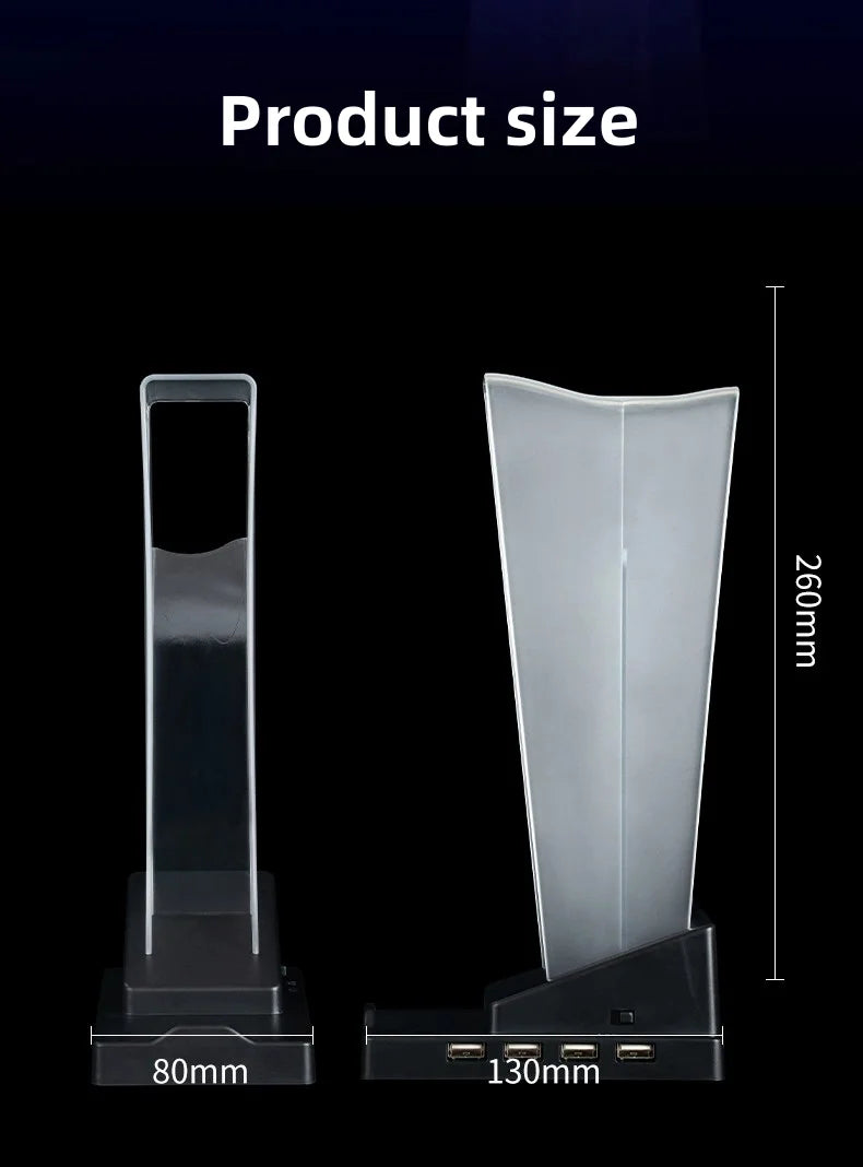 ITLY A12 RGB-Illuminated Transparent Gaming Headset Stand with LED Display, Phone Holder & Organizer Headphone Stand