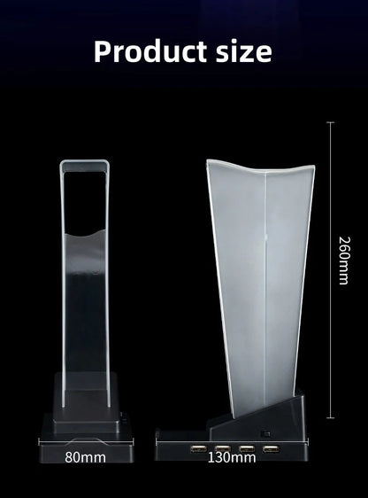 ITLY A12 RGB-Illuminated Transparent Gaming Headset Stand with LED Display, Phone Holder & Organizer Headphone Stand